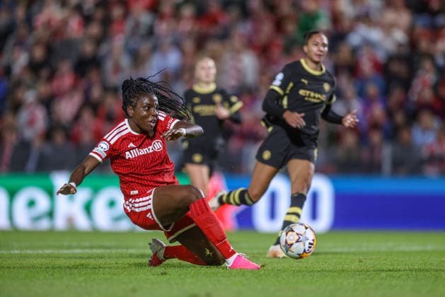 GER, Munich, FC Bayern Munich vs. Manchester City, Women s Champions League, Soccer, UEFA, 2026–2027 Season, uhlsport Park, Matchday 1 in pictures (from left): DFB, DFL. REGULATIONS PROHIBIT ANY USE OF PHOTOGRAPHS AS IMAGE SEQUENCES AND OR QUASI-VIDEO, September 22, 2026 Copyright: HMBxMedia HendrikxHamelau