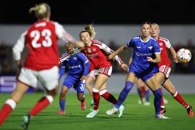 Arsenal gegen HB Koge Frauen, 22. September 2026, Borehamwood, UEFA Women’s Champions League, Arsenal gegen HB Koge Frauen, Chloe Kelly von Arsenal, Foto: Charlotte Wilson, Abseits, Borehamwood, Großbritannien  Copyright: xCharlottexWilsonx xOffsidexOffside