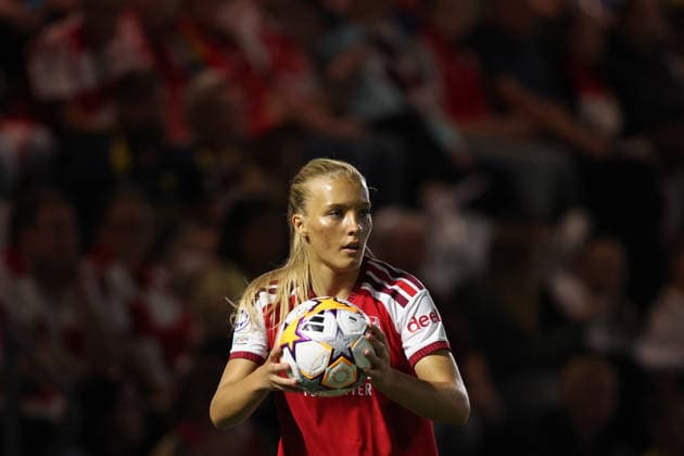 Arsenal gegen HB Koge Frauen, 22. September 2026, Borehamwood, UEFA Women’s Champions League, Arsenal gegen HB Koge Frauen, Smilla Holmberg von Arsenal, Foto: Charlotte Wilson, Abseits, Borehamwood, Großbritannien  Copyright: xCharlottexWilsonx xOffsidexOffside