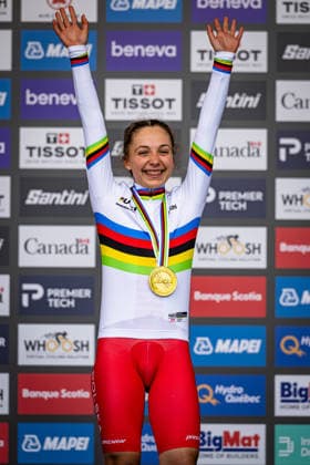 OKRUCINSKA Maria UCI Road Cycling World Championships Montreal Canada 2026 OKRUCINSKA Maria POL Poland Winner First Place Award Ceremony Medal Ceremony Podium Portrait Format vertical Event UCI Road Cycling World Championships Montreal Canada 2026 Category Cycling Road Cycling World Championships Elite Women U19 Location North America, Canada, Quebec, Montreal Start Montreal Finish Montreal Individual Time Trial (ITT) Distance 10.7 km Date September 22, 2026 (Tuesday), Day 3