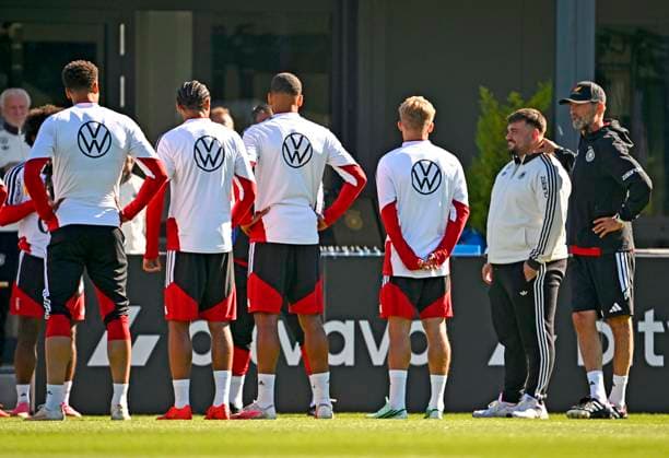 September 23, 2026, German National Soccer Team (DFB), training camp in Herzogenaurach, at the ADIDAS headquarters, ahead of the UEFA Nations League matches, Coach Jürgen Klopp of Germany, and the videographer is celebrating his birthday