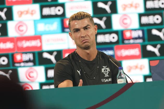 Lisbon, Portugal, September 23: Cristiano Ronaldo of Portugal during the press conference ahead of the UEFA Nations League 2026–27 League Phase Matchday 1 game between Portugal and Wales at Estádio José Alvalade in Lisbon, Portugal Copyright: HMBxMedia JoaquimxFerreira