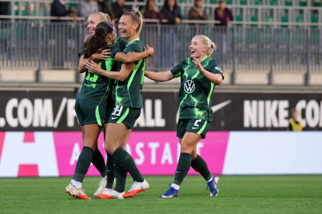 September 23, 2026, xgrfx, Soccer: UEFA Women s Europa Cup, VfL Wolfsburg vs. SK Sturm Graz, Goal: Ella Peddemors (1–0) for VfL Wolfsburg at AOK Stadium