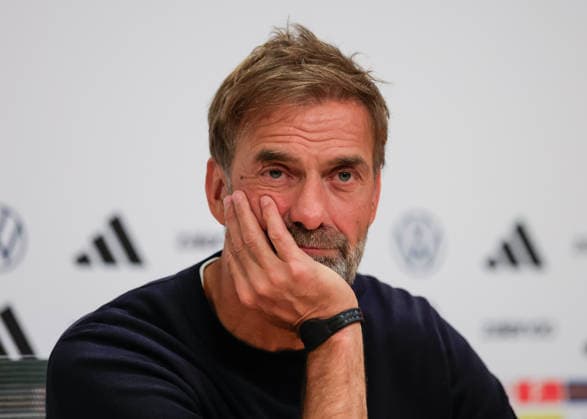 Jurgen Klopp manager of Germany speaks at a German team press conference, PK, Pressekonferenz at the Johan Cruyff Arena, Amsterdam. Picture date: 23rd September 2026. Picture credit should read: Cody Froggatt Sportimage EDITORIAL USE ONLY. No use with unauthorised audio, video, data, fixture lists, club league logos or live services. Online in-match use limited to 120 images, no video emulation. No use in betting, games or single club league player publications. SPI_023_CF_GERMANY_PRESS SPI-5044-0024