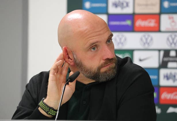 Head Coach Stephan Lerch of VfL Wolfsburg at the postgame press conference: Soccer, Women s, 2026–2027 Season, UEFA, Women s Europa Cup Qualifying, Round 2, AOK Stadium Wolfsburg, VfL Wolfsburg vs. Sturm Graz, 6–1