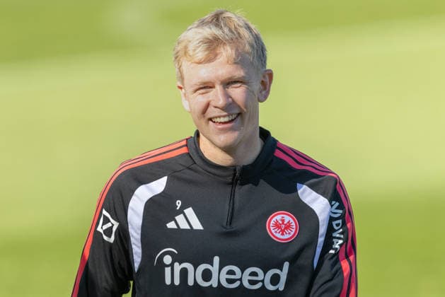 Eintracht Frankfurt Training: Jonathan Burkardt, Jonny Burkardt, Eintracht Frankfurt, 9. Eintracht Frankfurt training session on September 22, 2026, at Deutsche Bank Park in Frankfurt am Main, Frankfurt am Main, Hesse, Germany; Deutsche Bank Park