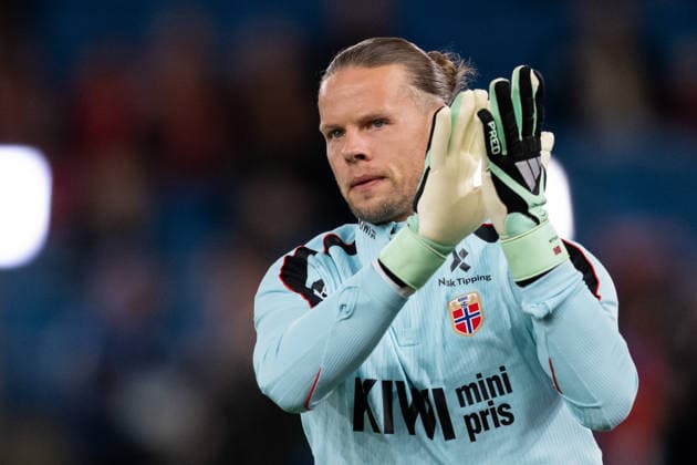 September 24, 2026: Goalkeeper Orjan Haskjold Nyland of Norway during warm-ups ahead of the Nations League soccer match between Norway and Denmark on September 24, 2026 in Oslo. Photo by Marius Simensen, BILDBYRAN COP 238 VG1005 bbeng soccer football fotball Nations League international match Norway Denmark  Copyright: MARIUSxSIMENSEN BB260924BB881