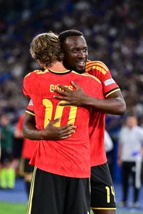 Belgium s Dodi Lukebakio celebrates after scoring during a soccer game between the Red Devils, the Belgian national soccer team and Italy for the opening game of the UEFA Nations League, in Rome, on Friday 25 September 2026. DIRKxWAEM  x187824676x