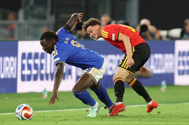 SOCCER - UEFA Nations League - Italy vs. Belgium Photo by IPA ABACAPRESS.COM88969252 - Rome, Italy — September 25, 2026: Moise Kean (forward) of Italy and Leandro Trossard (midfielder) of Belgium in action during Matchday 1 of the 2026–2027 UEFA Nations League between Italy and Belgium at the Olympic Stadium in Rome. Rome Italy  Copyright: xIPAxSport ABACAx