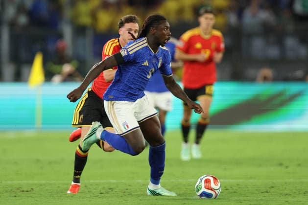 SOCCER - UEFA Nations League - Italy vs. Belgium Photo by IPA ABACAPRESS.COM88969243 - Rome, Italy — September 25, 2026: Moise Kean (forward) of Italy in action during Matchday 1 of the 2026–2027 UEFA Nations League between Italy and Belgium at the Olympic Stadium in Rome. Rome Italy  Copyright: xIPAxSport ABACAx