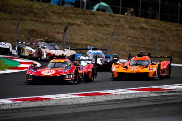 FIA WEC - 6 HOURS OF FUJI 2026 50 FUOCO Antonio (ita), MOLINA Miguel (spa), NIELSEN Nicklas (dnk), Ferrari AF Corse, Ferrari 499P 50, Hypercar, action, 17 DERANI Pipo (bra), JAUBERT Mathys (fra), LOTTERER Andrà (ger), Genesis Magma Racing, Genesis GMR-001 17, Hypercar, action during the 6 Hours of Fuji 2026, 6th round of the 2026 FIA World Endurance Championship, from September 25 to 27, 2026 on the Fuji Speedway in Oyama, Shizuoka, Japan - OyamaJapan Copyright: xFabrizioxBoldonix