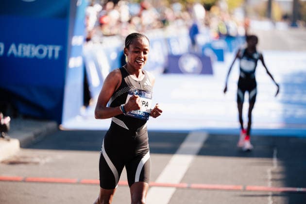 27.09.26, BMW Berlin Marathon 2026, Berlin Bedatu Hirpa (ETH) 2. Place finish arrival celebration Berlin Berlin BE Deutschland