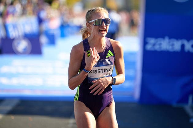 Kristina Hendel, GER, Finish Line, GER, BMW Generali Berlin Marathon 2026, September 27, 2026 GER, BMW Generali Berlin Marathon 2026, September 27, 2026 Berlin Copyright: xClaudiusxRauch,xEibner-Pressefotox xClaudiusxRauchx EP_CRH