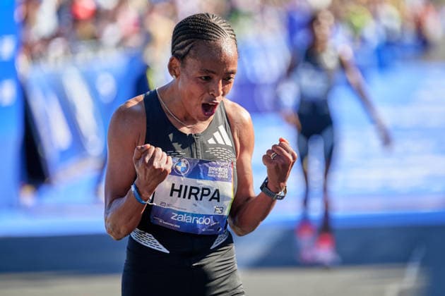 Bedatu Hirpa, ETH, crossing the finish line, celebrating, GER, BMW Generali Berlin Marathon 2026, September 27, 2026, GER, BMW Generali Berlin Marathon 2026, September 27, 2026, Berlin Copyright: xClaudiusxRauch,xEibner-Pressefotox xClaudiusxRauchx EP_CRH