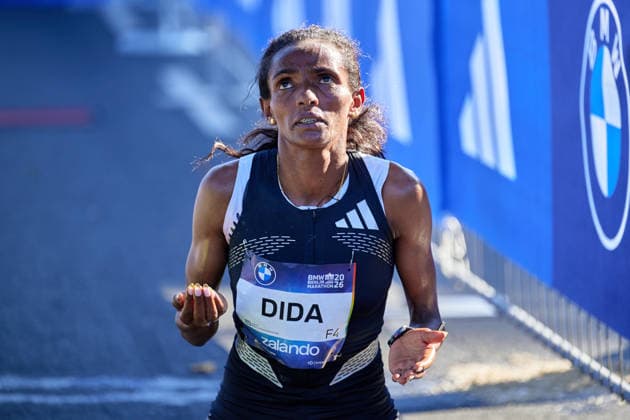 Dera Dida, ETH, finishing line, at the end of her strength, GER, BMW Generali Berlin Marathon 2026, September 27, 2026, GER, BMW Generali Berlin Marathon 2026, September 27, 2026, Berlin Copyright: xClaudiusxRauch,xEibner-Pressefotox xClaudiusxRauchx EP_CRH