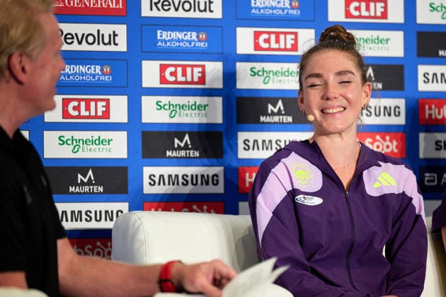 Anna Langerwisch, GER, top German female runner, in an interview, press conference, GER, BMW Generali Berlin Marathon 2026, September 27, 2026, GER, BMW Generali Berlin Marathon 2026, September 27, 2026, Berlin Copyright: xClaudiusxRauch,xEibner-Pressefotox xClaudiusxRauchx EP_CRH