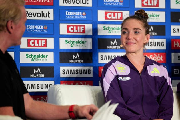 Anna Langerwisch, GER, top German female runner, in an interview, press conference, GER, BMW Generali Berlin Marathon 2026, September 27, 2026, GER, BMW Generali Berlin Marathon 2026, September 27, 2026, Berlin Copyright: xClaudiusxRauch,xEibner-Pressefotox xClaudiusxRauchx EP_CRH