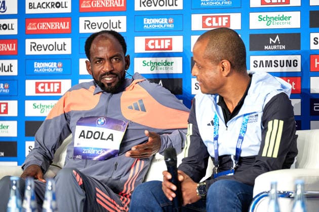 Guye Adola (ETH), winner, 1st place, in an interview, press conference, GER, BMW Generali Berlin Marathon 2026, September 27, 2026, GER, BMW Generali Berlin Marathon 2026, September 27, 2026, Berlin Copyright: xClaudiusxRauch,xEibner-Pressefotox xClaudiusxRauchx EP_CRH