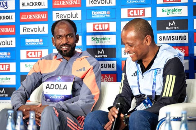 Guye Adola (ETH), winner, 1st place, in an interview, press conference, GER, BMW Generali Berlin Marathon 2026, September 27, 2026, GER, BMW Generali Berlin Marathon 2026, September 27, 2026, Berlin Copyright: xClaudiusxRauch,xEibner-Pressefotox xClaudiusxRauchx EP_CRH