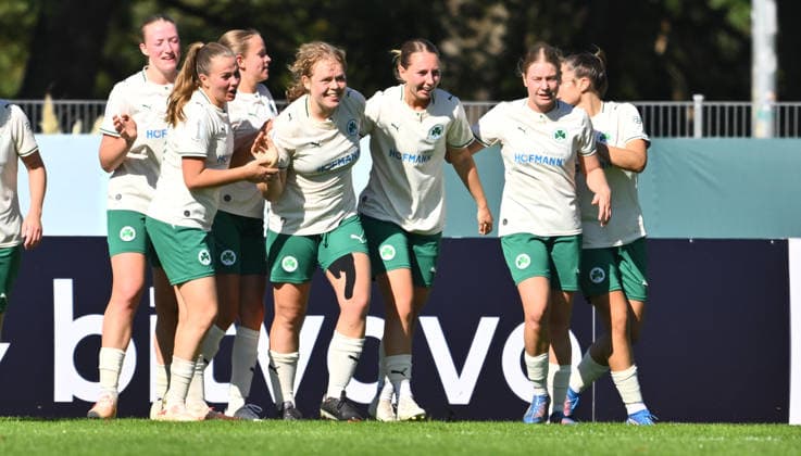 September 27, 2026 Soccer Season 2026–2027 DFB Cup Women s Club Cup First Round SpVgg Greuther Fürth Kleeblatt vs. TSG 1899 Hoffenheim Sports photo by Zink xwoxzix; regulations prohibit any use of photographs as image sequences and or quasi-video Goal celebration Cheering Joy after a goal Goal Shot on goal for the 1–3 by Ann Kathrin Wolfram 13, SpVgg Greuther Fürth