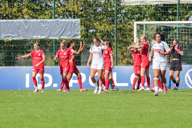DFB Women s Cup: SC Sand vs. VfL Wolfsburg, September 27, 2026—Celebration of the 0-3 goal scored by Camilla Küver of VfL Wolfsburg, 16th round of the DFB Women s Cup: SC Sand vs. VfL Wolfsburg, Adams Arena, September 27, 2026 DFB DFL regulations prohibit any use of photographs as image sequences and or quasi-video Copyright: xBEAUTIFULxSPORTS Boscox