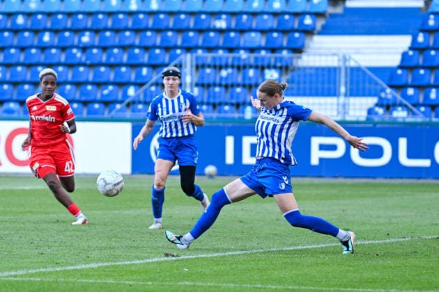 Soccer I Women s I 2026–2027 Season I DFB Cup I 1 FC Magdeburg vs. 1 FC Union Berlin I September 27, 2026 Caroline Hildebrand 13, 1 FC Magdeburg Takes a Big Step Backward Magdeburg Avnet Arena Heinz Krügel Platz 1 Saxony-Anhalt Germany Copyright: xLobeca InesxHähnelx