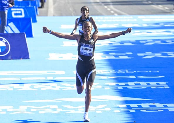 2026 Berlin Marathon BERLIN, GERMANY - SEPTEMBER 27: Ethiopian Bedatu Hirpa comes 2nd in the women category in 2026 Berlin Marathon, where thousands of runners from around the world competed over a 42.195-kilometer course passing iconic landmarks in Berlin, Germany on September 27, 2026. Halil Sagirkaya Anadolu Berlin Germany. Editorial use only. Please get in touch for any other usage.  Copyright: x2026xAnadoluxHalilxSagirkayax