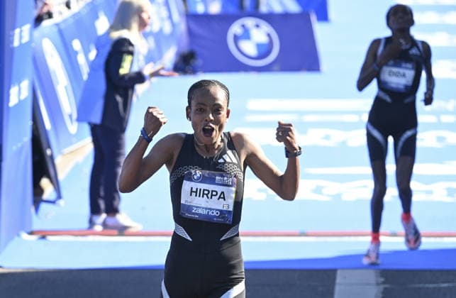 2026 Berlin Marathon BERLIN, GERMANY - SEPTEMBER 27: Ethiopian Bedatu Hirpa comes 2nd in the women category in 2026 Berlin Marathon, where thousands of runners from around the world competed over a 42.195-kilometer course passing iconic landmarks in Berlin, Germany on September 27, 2026. Halil Sagirkaya Anadolu Berlin Germany. Editorial use only. Please get in touch for any other usage.  Copyright: x2026xAnadoluxHalilxSagirkayax
