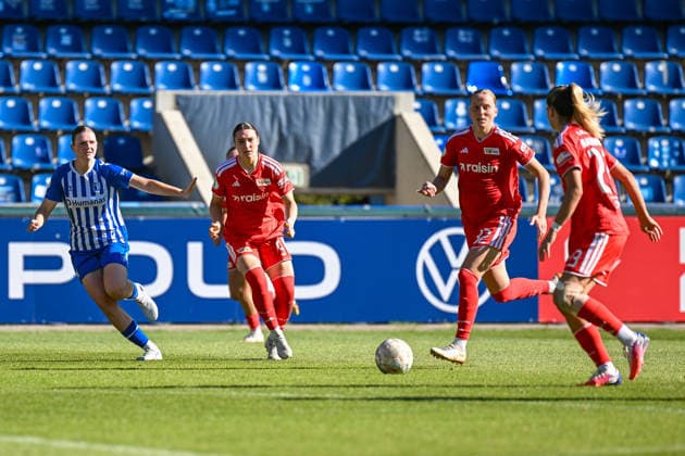 Soccer I Women I 2026–2027 Season I DFB Cup I 1. FC Magdeburg vs. 1. FC Union Berlin I September 27, 2026 Antonia Schulz 19, 1. FC Magdeburg, Sophie Weidauer 9, 1. FC Union Berlin, Lina Hausicke 32, 1 FC Union Berlin, Nele Bauereisen 23, 1 FC Union Berlin; Magdeburg, Avnet Arena, Heinz Krügel Platz 1, Saxony-Anhalt, Germany Copyright: xLobeca InesxHähnelx