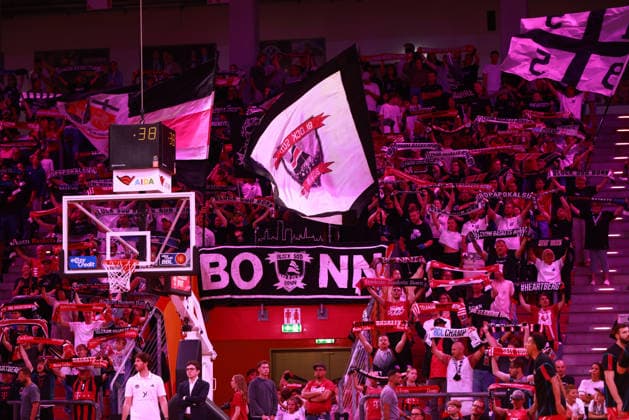 Fans of the Telekom Baskets Bonn, Bonn, Germany, September 27, 2026, Basketball Bundesliga, Matchday 3, Telekom Baskets Bonn vs. Syntainics MBC