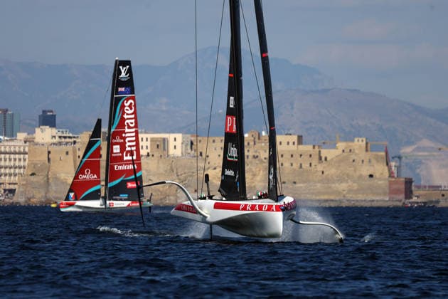 Team Luna Rossa vs Emirates Team New Zealand final the preliminary regatta fleet races of the Louis Vuitton 38th America s Cup, Naples, Italy, September 27, 2026  Copyright: xAlessandroxGarofalox xLaPressex