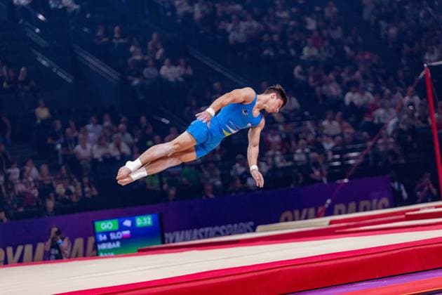 September 27, 2026, Paris, Paris, France: September 27, 2026, Paris, France: Anze Hribar of Slovenia during the final af the floor at Gym Paris in the AccorArena. Paris France - ZUMAp284 20260927_zip_p284_022 Copyright: xMickaelxPintax
