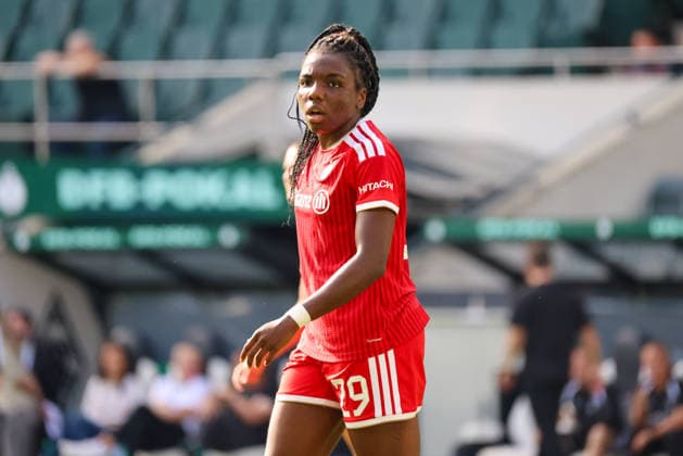 Mönchengladbach, Germany, September 27, 2026 DFB Women s Cup: Borussia Mönchengladbach Women vs. FC Bayern Women Pictured: Edna Imade (FCB) Copyright: HMBxMedia MadeleinexFantini