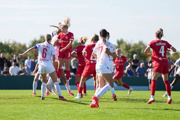 DFB Women s Cup: SC Sand vs. VfL Wolfsburg, September 27, 2026—Header by Anny Kerim Lindland (VfL Wolfsburg), 38th minute. DFB Women s Cup: SC Sand vs. VfL Wolfsburg, Adams Arena, September 27, 2026 DFB and DFL regulations prohibit any use of photographs as image sequences and or quasi-video Copyright: xBEAUTIFULxSPORTS Boscox