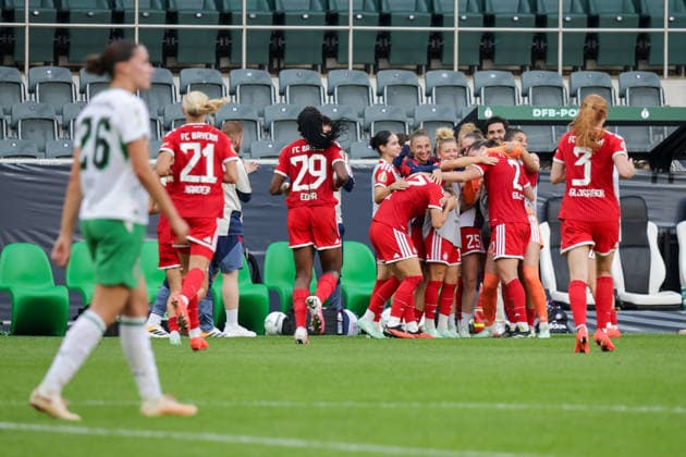 September 27, 2026, xgrfx, Women s DFB Cup First Round, Borussia Mönchengladbach vs. FC Bayern Munich, Goal: Vanessa Gilles (1-2) FC Bayern Munich vs. Mönchengladbach
