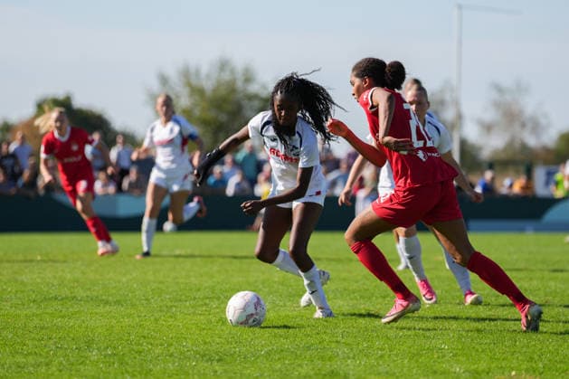 DFB Women s Cup: SC Sand vs. VfL Wolfsburg, September 27, 2026. Head-to-head between Chelsea Surpris (SC Sand, No. 3) and Cora Zicai (VfL Wolfsburg), No. 28. DFB Women s Cup: SC Sand vs. VfL Wolfsburg, Adams Arena, September 27, 2026 DFB and DFL regulations prohibit any use of photographs as image sequences and or quasi-video Copyright: xBEAUTIFULxSPORTS Boscox