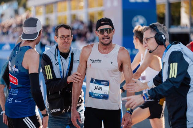 27.09.26, BMW Berlin Marathon 2026, Berlin Jan Frodeno walks through the finish area after completing the BMW Berlin Marathon in Berlin, Germany. Berlin Berlin BE Deutschland