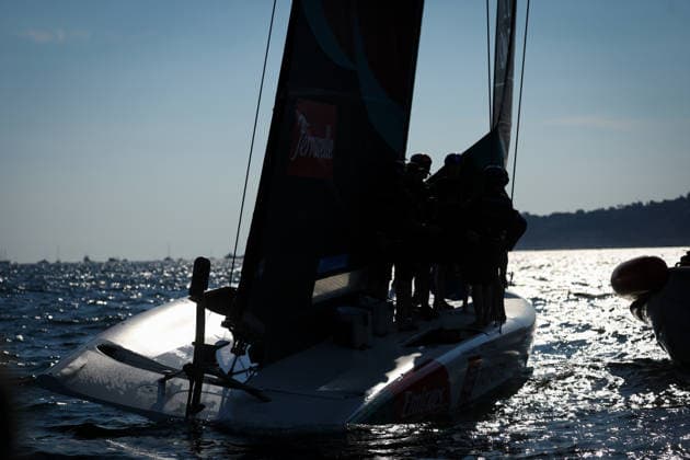 Emirates Team New Zealand during the pre-regattas of the Louis Vuitton 38th America s Cup, Naples, Italy, September 27, 2026  Copyright: xAlessandroxGarofalo LaPressex