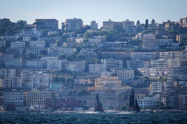 Team Luna Rossa, Emirates Team New Zealand during the pre-regattas of the Louis Vuitton 38th America s Cup, Naples, Italy, September 27, 2026  Copyright: xAlessandroxGarofalo LaPressex