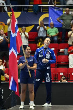 Norway - Denmark, EURO CUP Women 2026 EHF EURO CUP FINALS Ella Reistad of Norway reacts during the Euro Cup Women 2026 EHF Euro cups Finals game between Hungary and Romania, September 27, 2026, in Bucharest, Romania. Copyright: xAlexxNicodimx