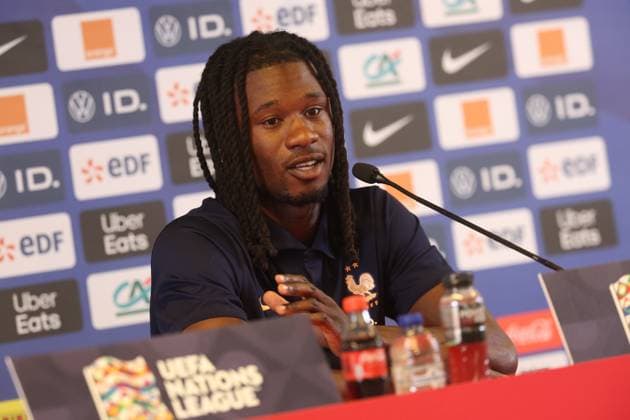 France s Eduardo Camavinga pictured at a press conference, PK, Pressekonferenz of the France national soccer team, in Brussels, on Sunday 27 September 2026. The team is preparing for the second game of the UEFA Nations League against Belgium s Red Devils on Monday. VIRGINIExLEFOUR  x0867966554stx