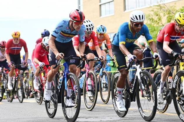 UCI 2026 Road World Championship, WM, Weltmeisterschaft Montreal 27 09 2026 MONTREAL, CANADA - SEPTEMBER 27 : Nys Thibau (BEL) during the Men Elite cycling road race of the 2026 UCI Road World Championships 93th edition an UCI World Championships cycling race of 273.4 km with start in Montreal and finish in Montreal on September 27, 2026 in Montreal, Canada, 27 09 2026 Montreal Canada  Copyright: xPeterxDexVoechtx