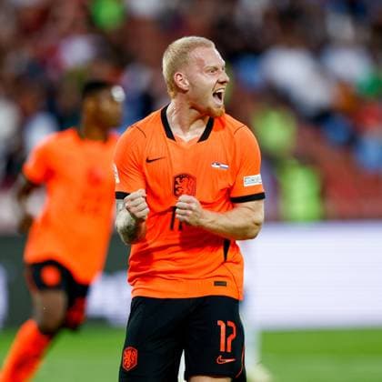 BELGRADE , 27-09-2026 , Rajko Mitic stadium , season 2026 2027 , UEFA Nations League football , Match between Serbia and The Netherlands , picture shows goal celebration by Netherlands player Mexx Meerdink Serbia - Netherlands  x207660548x Copyright: