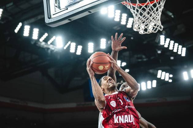 Neu Ulm, Germany, September 27, 2026 Kenny Dye of Fitness First Würzburg Baskets and Oluwasimisola Shittu of ratiopharm Ulm go head-to-head during the Basketball Bundesliga game between ratiopharm Ulm and Fitness First Würzburg Baskets at the ratiopharm Arena onSeptember 27, 2026, in Neu Ulm, Germany. Photo by Harry Langer, DeFodi Images, ratiopharm Arena, Germany, September 27, 2026: Kenny Dye of Fitness First Würzburg Baskets and Oluwasimisola Shittu of ratiopharm Ulm battle for the ball during the Basketball Bundesliga match between ratiopharm Ulm and Fitness First Würzburg Baskets in Neu Ulm on September 27, 2026 at the ratiopharm Arena, Germany. Photo by Harry Langer, DeFodi Images. Photo by Harry Langer, DeFodi Images