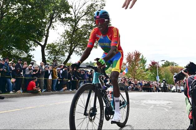 UCI 2026 Road World Championship, WM, Weltmeisterschaft Montreal 27 09 2026 MONTREAL, CANADA - SEPTEMBER 27 : Mulubrhan Henok (ERI) during the Men Elite cycling road race of the 2026 UCI Road World Championships 93th edition an UCI World Championships cycling race of 273.4 km with start in Montreal and finish in Montreal on September 27, 2026 in Montreal, Canada, 27 09 2026 Montreal Canada  Copyright: xPeterxDexVoechtx