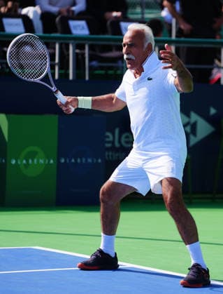 Ankara Open WTA, Tennis Damen 125 Tennis Tournament ANKARA, TURKIYE - SEPTEMBER 27: Former professional tennis player Mansour Bahrami, also known as the King of Trick Shots, takes part in an exhibition match during the Turk Telekom Ankara Open WTA 125 tennis tournament in Ankara, Turkiye, on September 27, 2026. Evrim Aydin Anadolu Ankara Turkey. Editorial use only. Please get in touch for any other usage.  Copyright: x2026xAnadoluxEvrimxAydinx