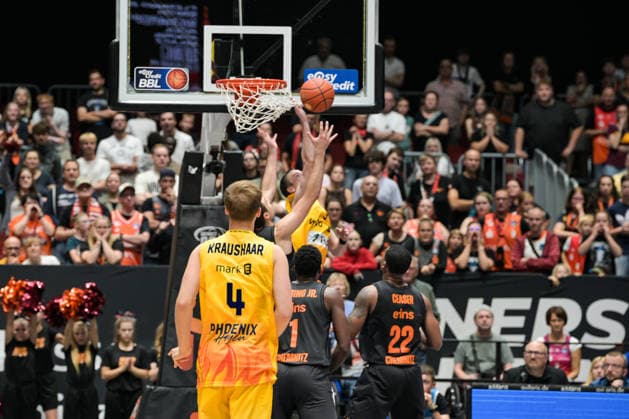 easyCredit Basketball Bundesliga, Matchday 3, Niners Chemnitz vs. Phoenix Hagen, September 27,2026, starting at 4:30 p.m., Chemnitz, Chemnitz Arena. In Photo 04: Bjarne Kraushaar. easyCredit Basketball Bundesliga, Matchday 3, Niners Chemnitz vs. Phoenix Hagen, Chemnitz, Saxony, Germany Copyright: xEHLxMedia MichelxKöhlerx 20262709-Niners-Chemnitz-Phoenix-Hagen_143