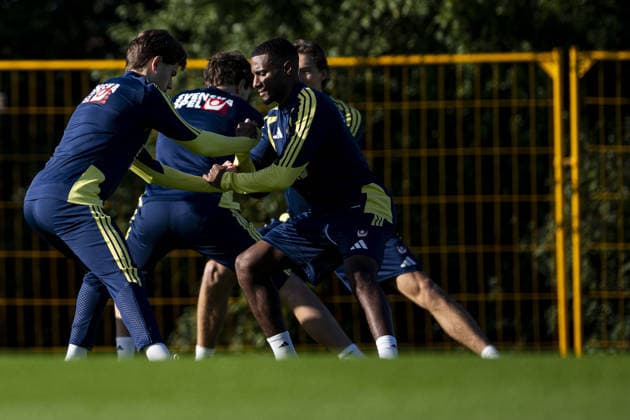 STOCKHOLM, SWEDEN - SEPTEMBER 27: Paulos Abraham of Sweden during the training session on Bosön ahead of the Nations league soccer game between Sweden and Poland on Strawberry Arena in Stockholm, Sweden on September 27. Copyright: xPhilipxKangasx xSPPx Sportspressphoto_SPR241240