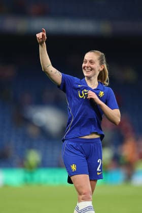 RECORD DATE NOT STATED 27th September 2026; Stamford Bridge, London, England; Womens Super League Football, Chelsea versus Arsenal; Keira Walsh of Chelsea thanking the fans after the match KatiexChan