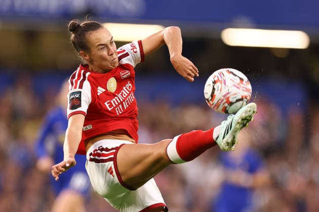 Chelsea gegen Arsenal (Frauen) am 27. September 2026, London Women’s Super League: Chelsea gegen Arsenal – Caitlin Foord von Arsenal. Foto: Jacques Feeney, Offside, London, Großbritannien  Copyright: xJacquesxFeeneyx xOffsidexOffside